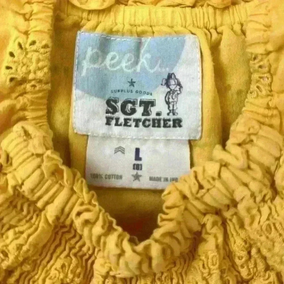 Peek…SGT.Fletcher 100% cotton yellow embroidered dress size Large(8) - Picture 4 of 5